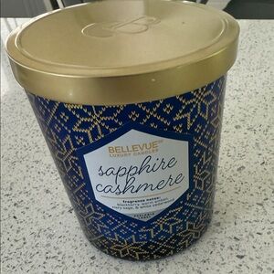 Sapphire Cashmere Luxury Candle - Blue and Gold